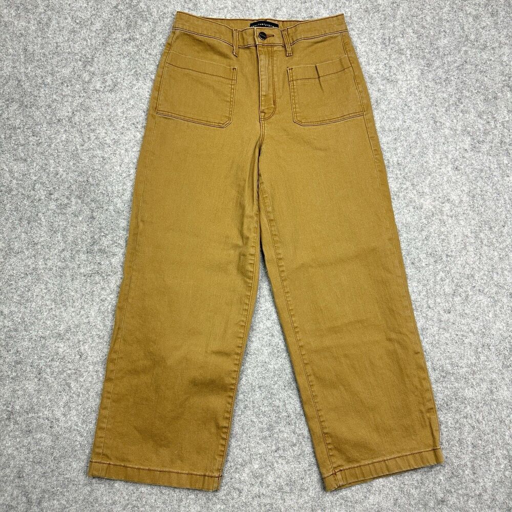 Sanctuary Denim Non Conformist Wide Leg Crop Jeans Womens 26 Tan High Rise Y2K*